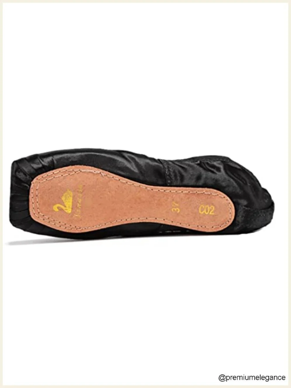 Professional Ballet Pointe Shoes Satin Leather Sole with Toe Pad & Ribbon